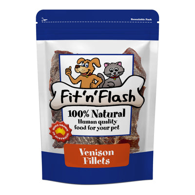 Fit'n'Flash Venison Fillets For Dogs and Cats 50g
