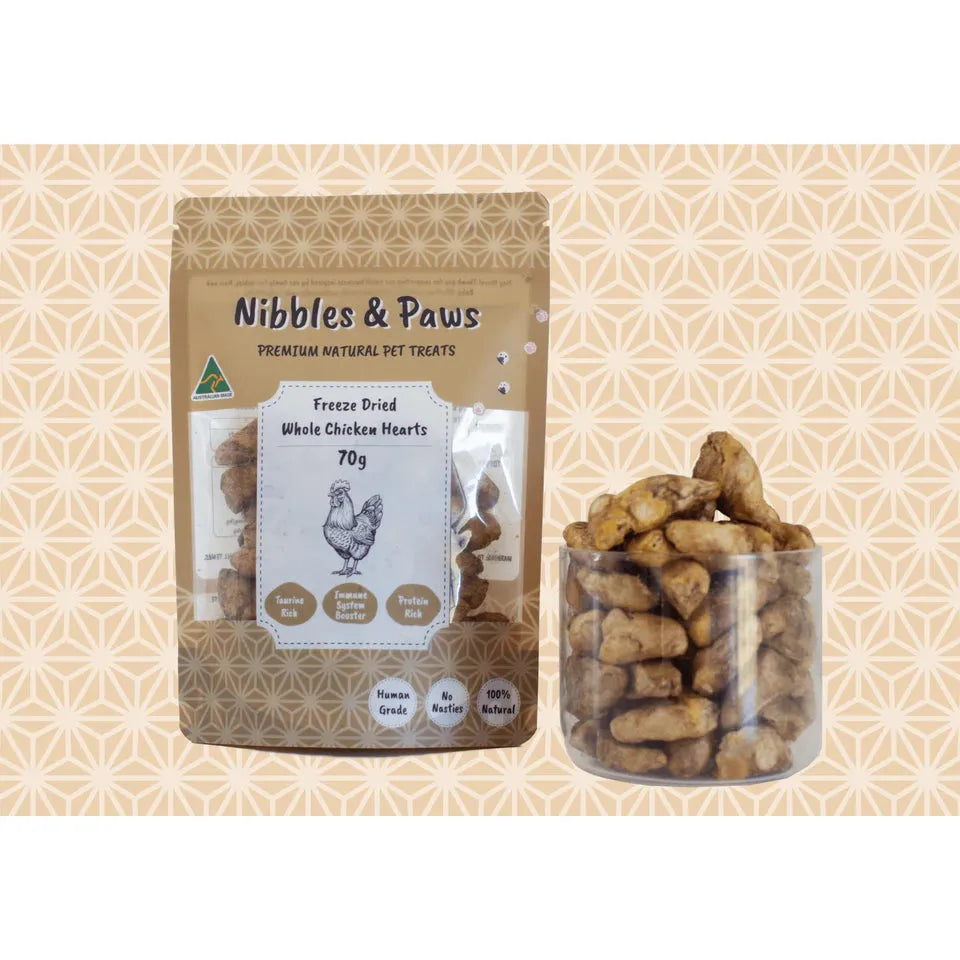 Nibbles & Paws Freeze Dried Chicken Hearts 70g