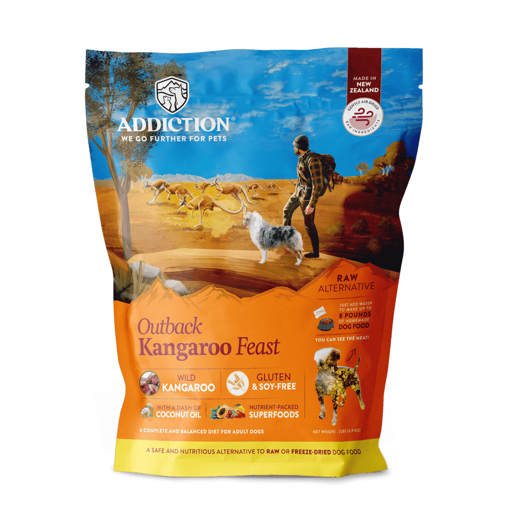 Addiction Air Dried Dog Food Raw Alternative Outback Kangaroo Feast 910g