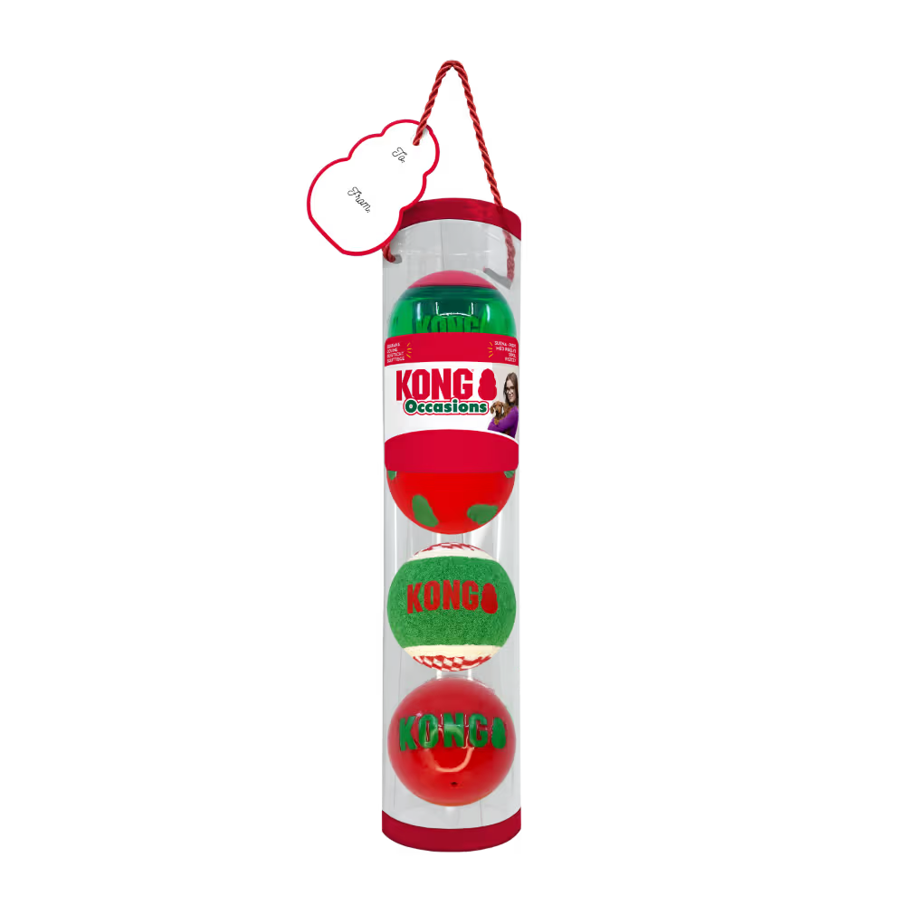KONG Dog Toy Holiday Occasions Balls Medium 4pk