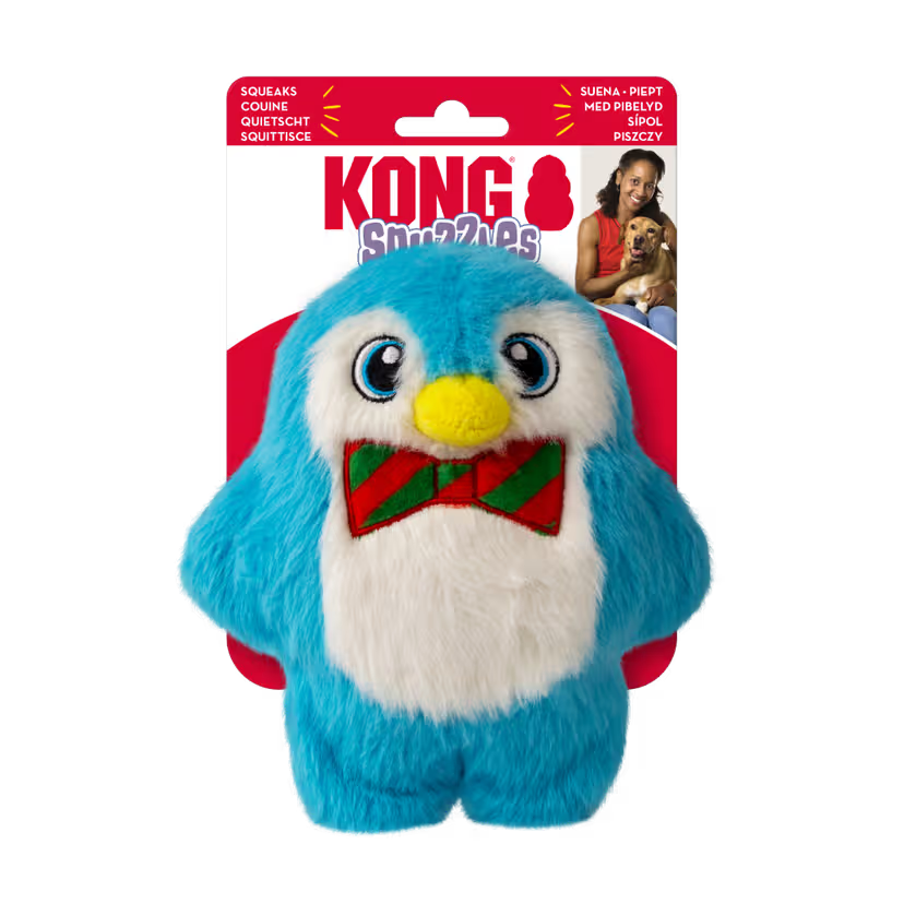 KONG Plush Dog Toy Holiday Snuzzles Penguin