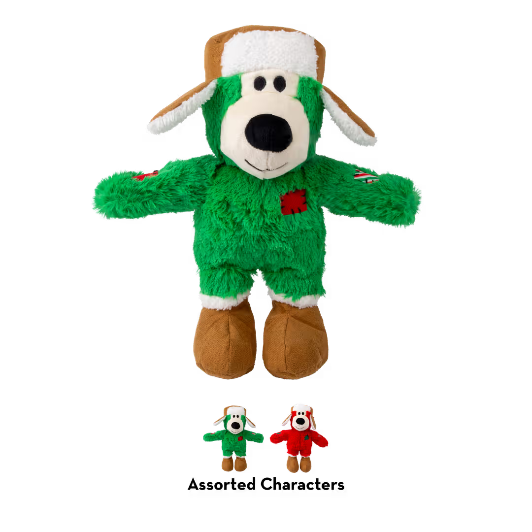 KONG Squeaky Dog Toy Holiday Wild Knots Bear