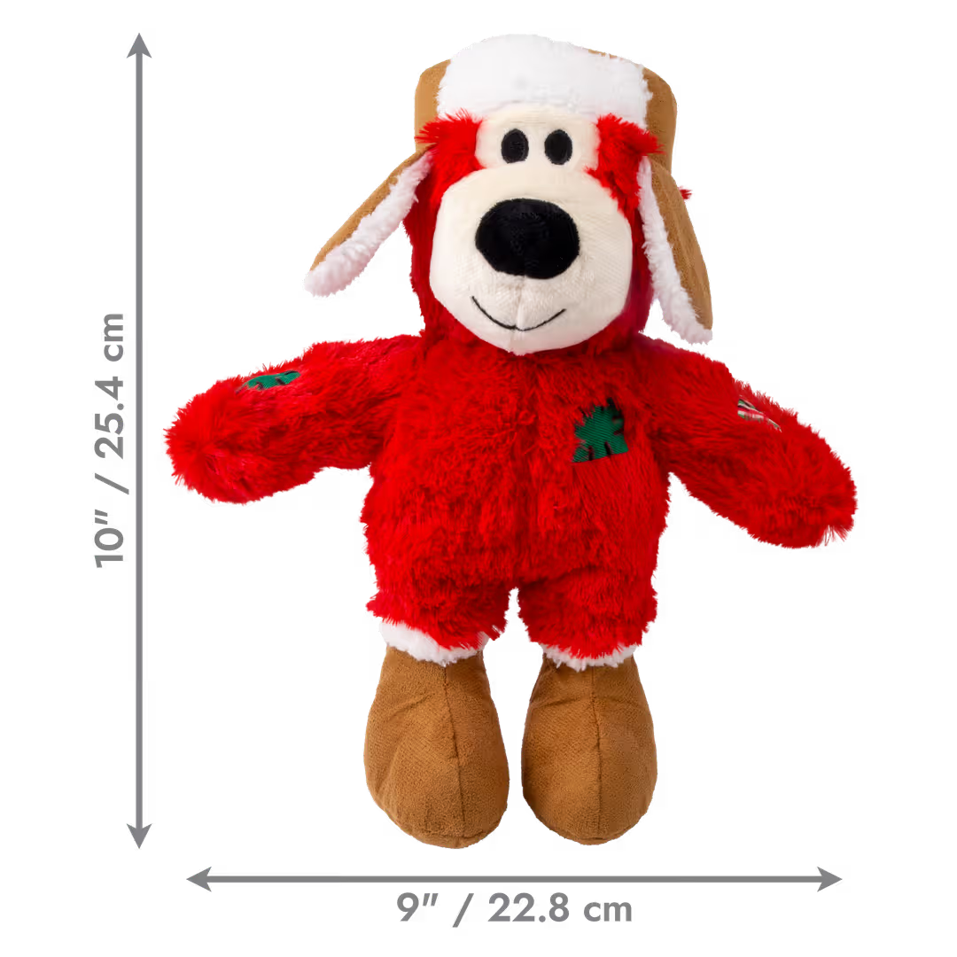 KONG Squeaky Dog Toy Holiday Wild Knots Bear