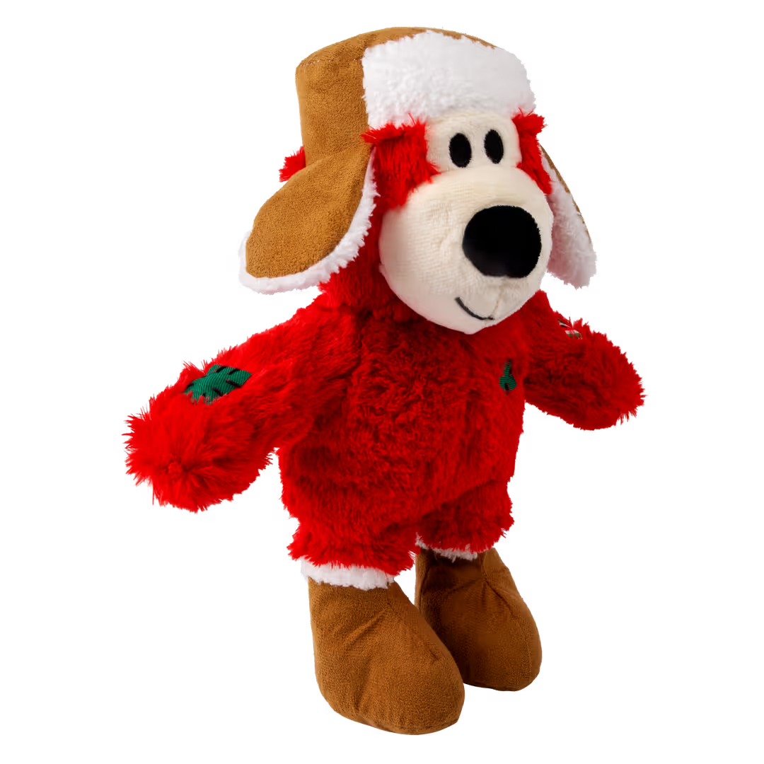KONG Squeaky Dog Toy Holiday Wild Knots Bear