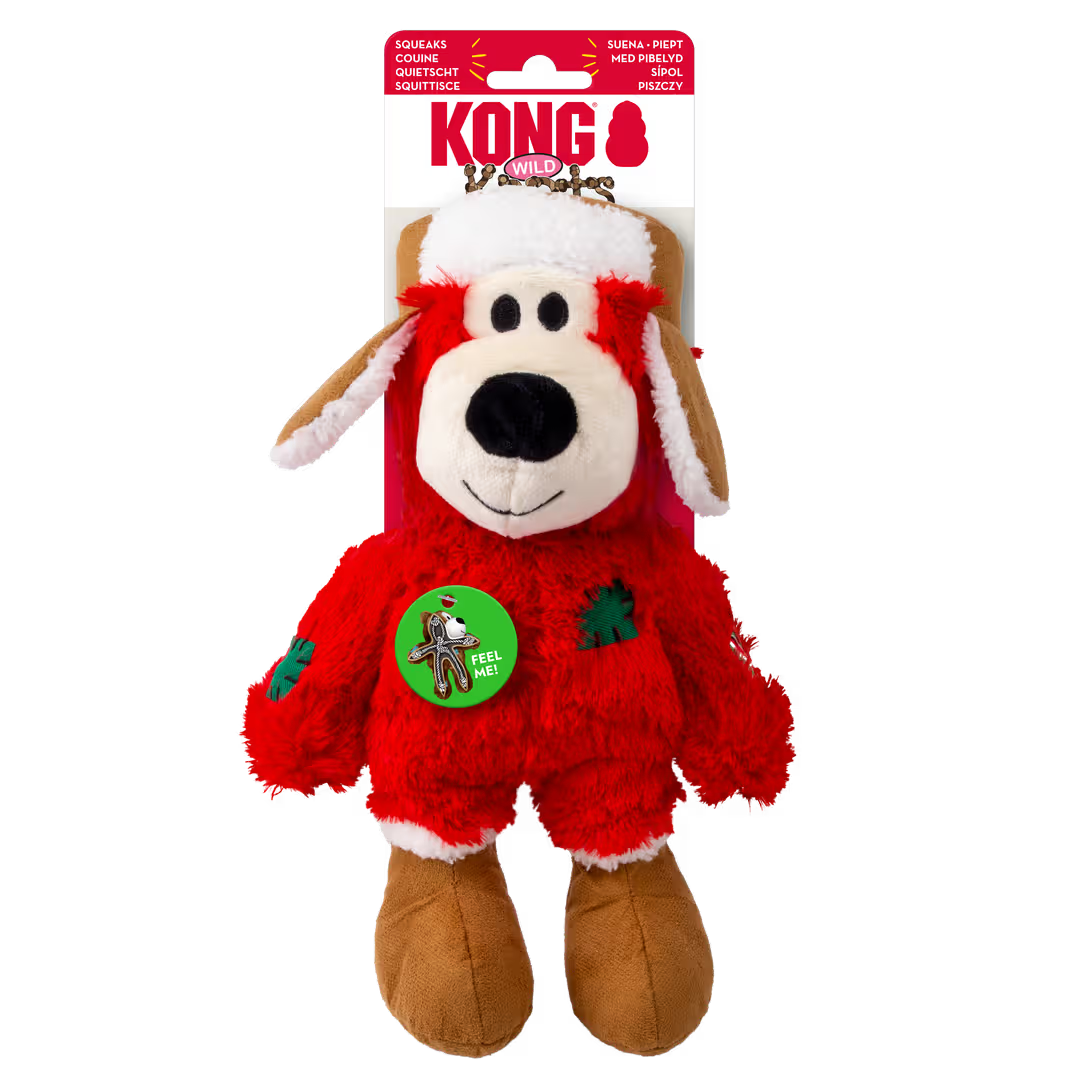 KONG Squeaky Dog Toy Holiday Wild Knots Bear