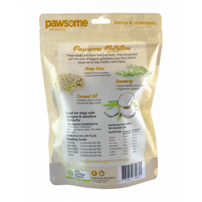 Pawsome Organics  Hemp And Rosemary Dog Treats (Grain Free) 200g