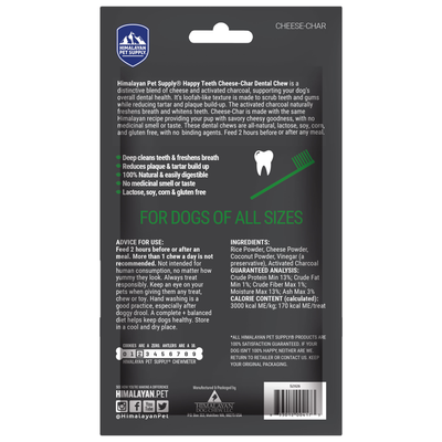 Himalayan Dog Chew Happy Teeth Cheese-Char with Activated Charcoal Large