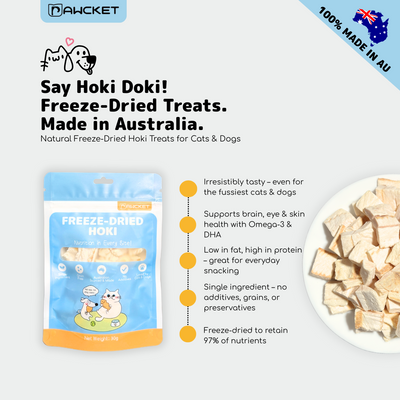 PAWCKET-Freeze Dried Raw Hoki 30g