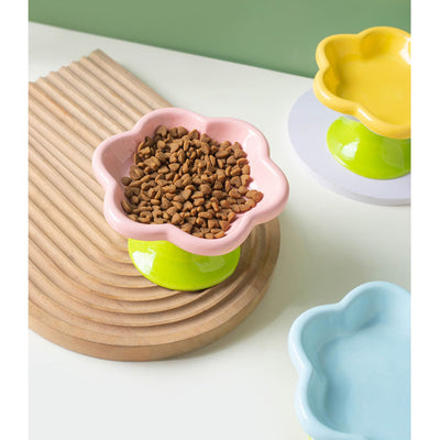 Ceramic Flower Pet Bowl