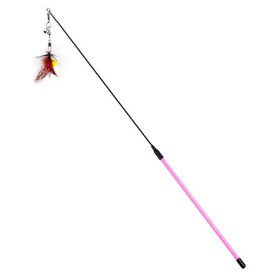 Cat Teaser Wand Toy - Pink Feather Insect