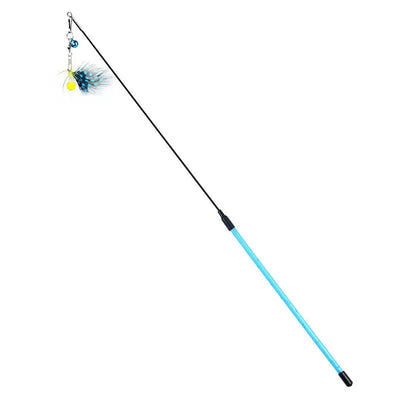 Cat Teaser Wand Toy - Blue Feather Insect