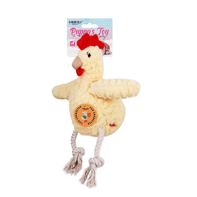 Dog Plush Squeaky Toy - Fluffy Chicken