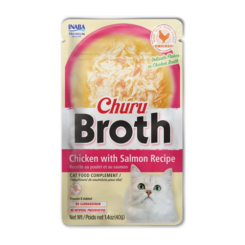 INABA Churu Broth Chicken with Salmon Recipe For Cat 40g