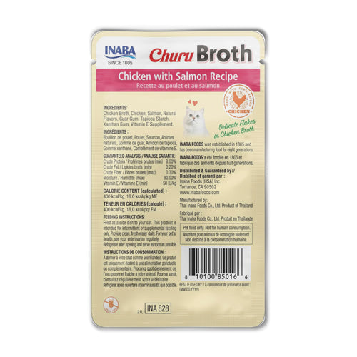 INABA Churu Broth Chicken with Salmon Recipe For Cat 40g