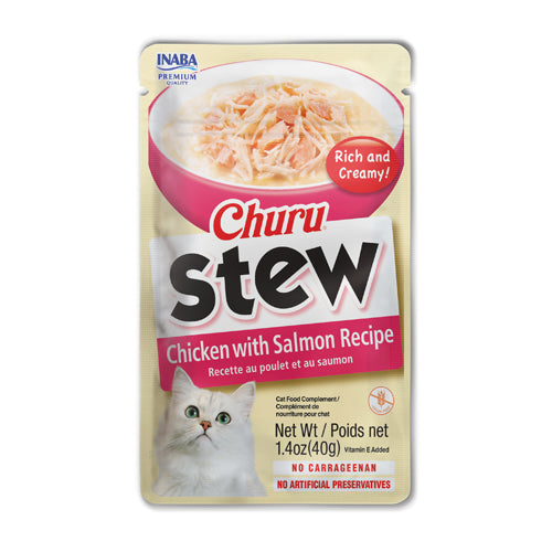 INABA Churu Stew Chicken with Salmon Recipe For Cat 40g