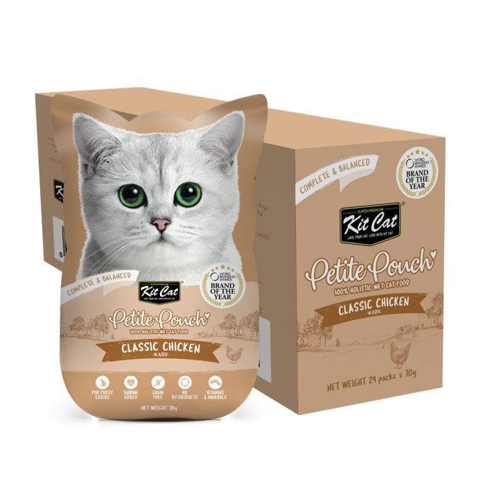 Kit Cat Cat Wet Food Petite Pouch Complete & Balanced Classic Chicken in Aspic