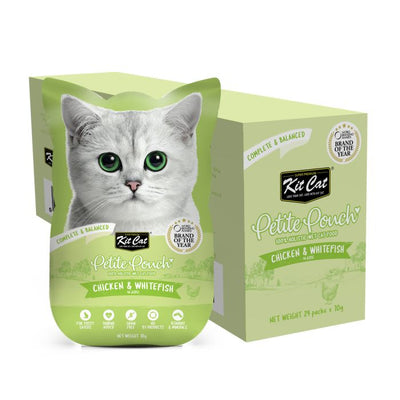 Kit Cat Cat Wet Food Petite Pouch Complete & Balanced Chicken & Whitefish in Aspic