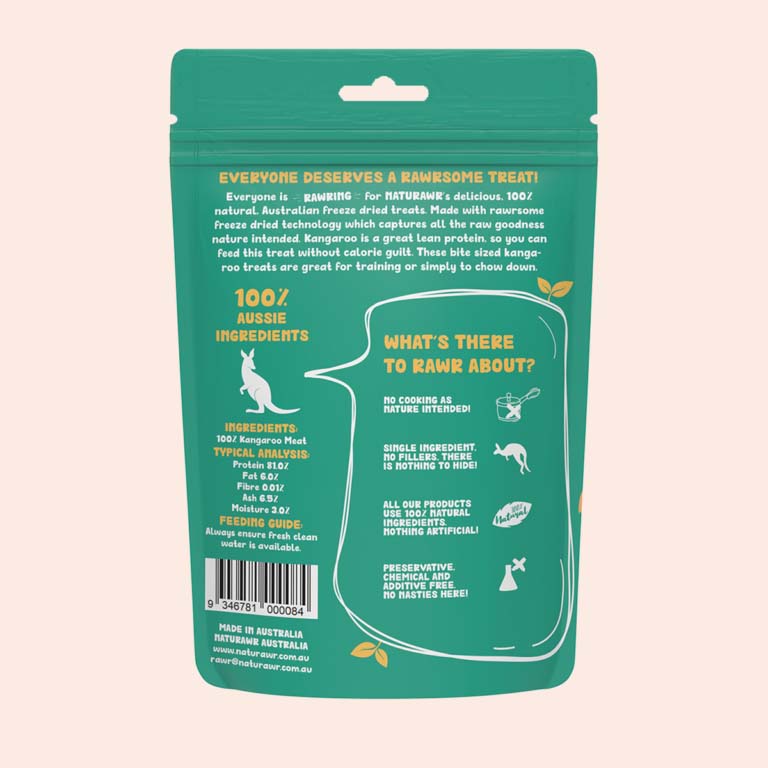 Naturawr Freeze-Dried Dog Treats Snack-A-Roo 50g