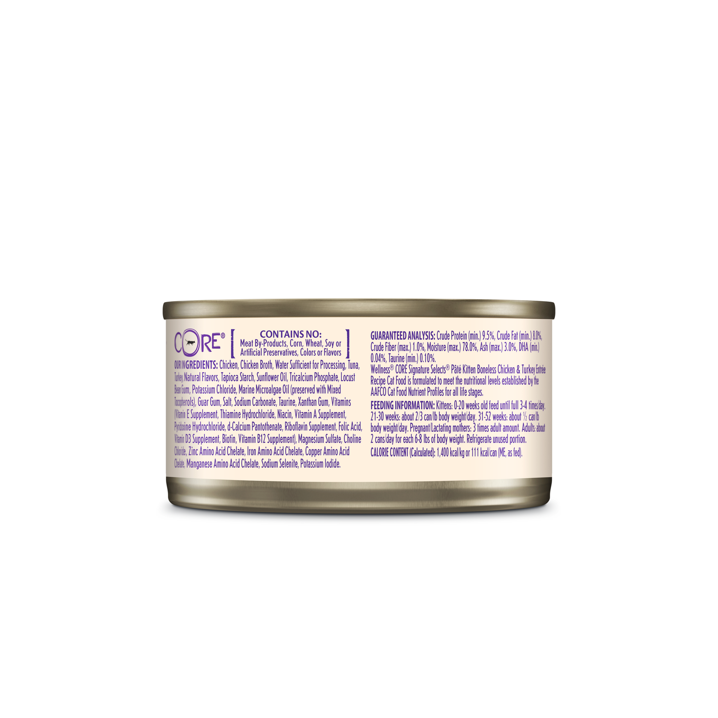 WELLNESS Core Signature Selects Wet Cat Food Kitten Chicken & Turkey Entrée Pâté 79g x 12