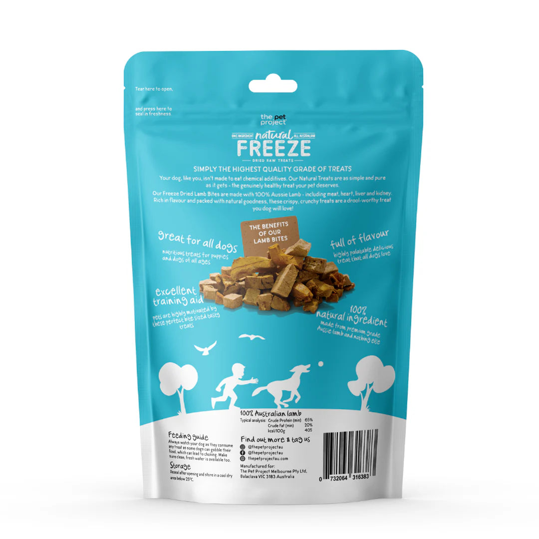 The Pet Projcet Pet Treats Freeze Dried Lamb Bites 50g