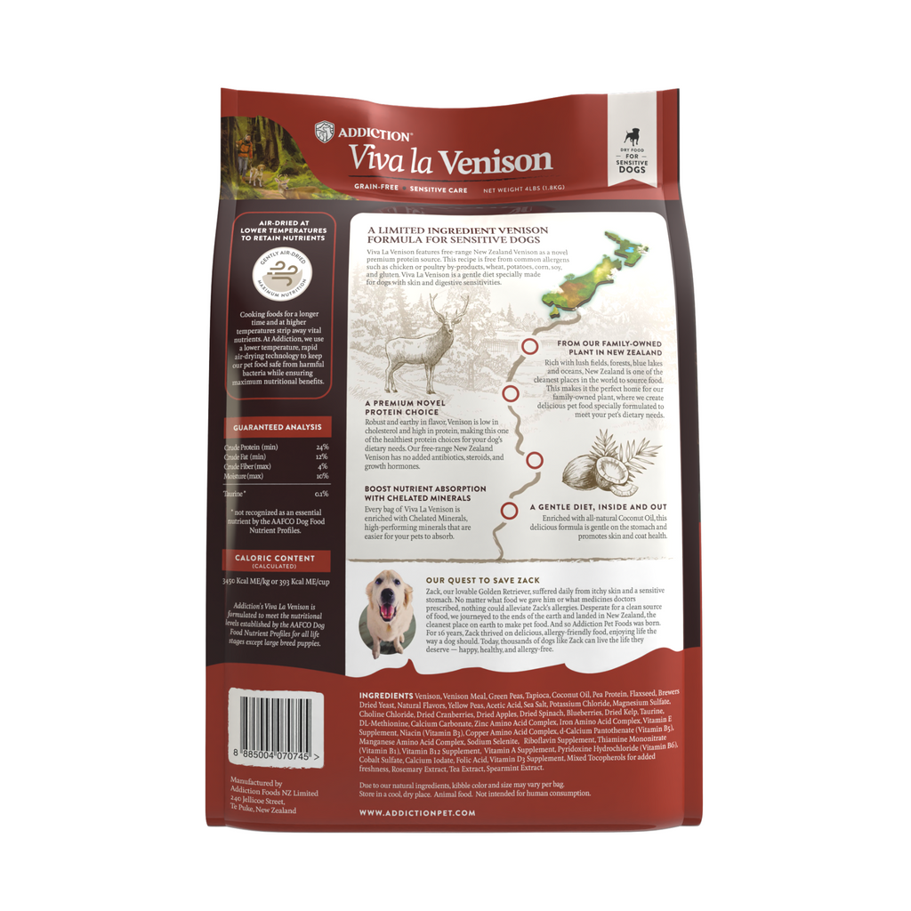 Addiction Dog Dry Food Viva La Venison