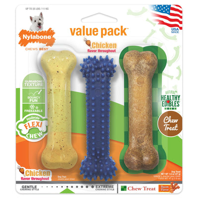 Nylabone Small Dog Flexi Variety Pack 3 Pack