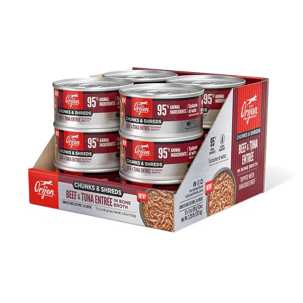ORIJEN Cat Wt Food CHUNKS & SHREDS - BEEF & TUNA ENTRÉE