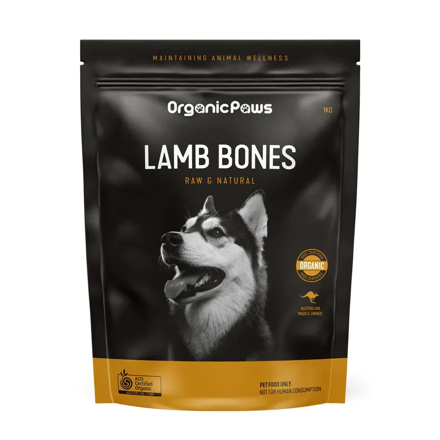 Organic Paws Lamb Bones Raw Dog Treats 1kg