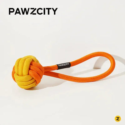 PAWZCITY Interactive Rope Ball With Loop - Bergamot