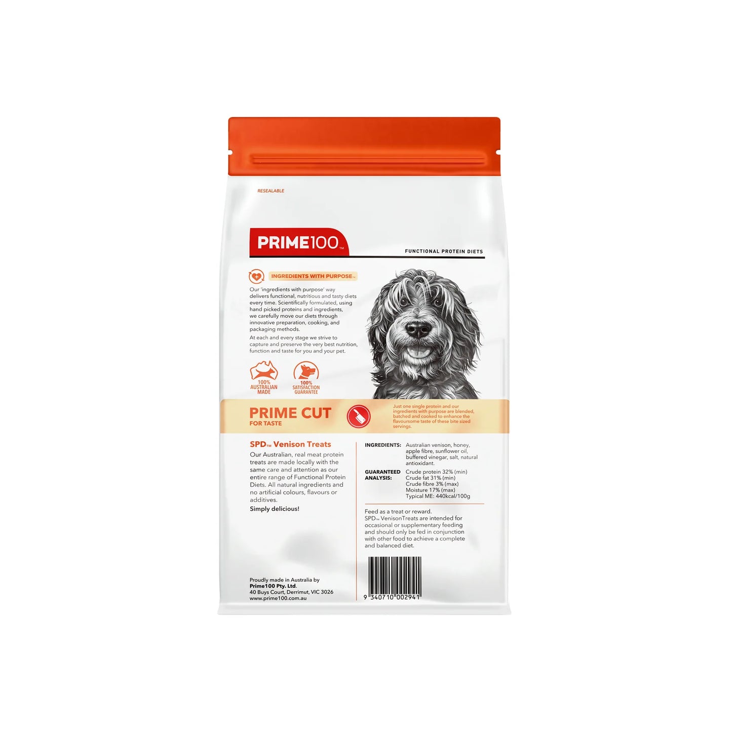 Prim100 - SPD™ Prime Cut Venison Dog Treats 100g
