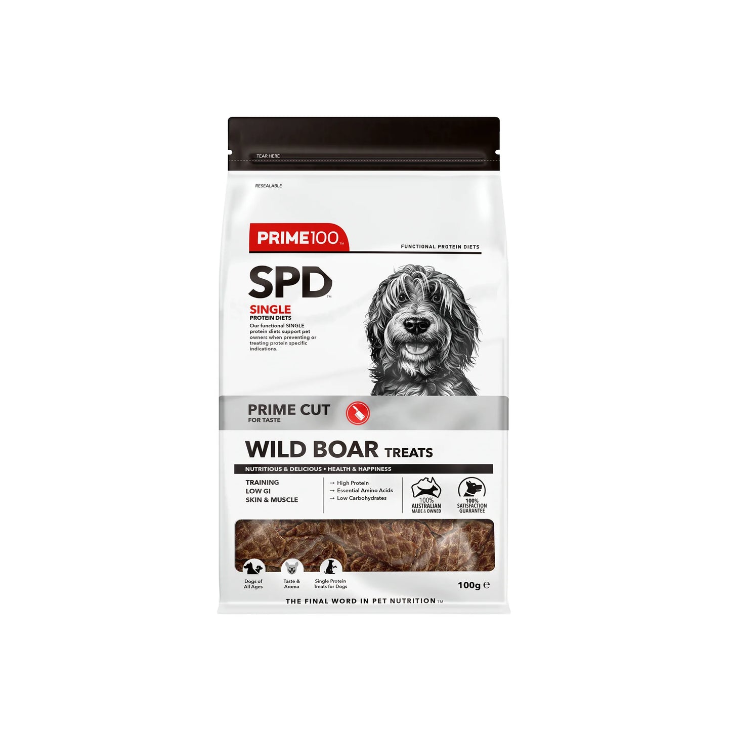 Prim100 - SPD™ Prime Cut Wild Boar Treats 100g