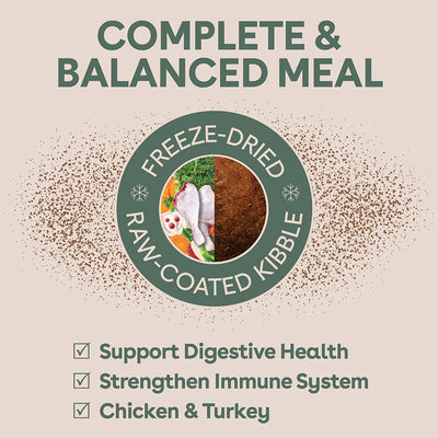 Pure Life Puppy Dog Dry Food Freeze-Dried Raw-Coated Kibble Chicken & Turkey