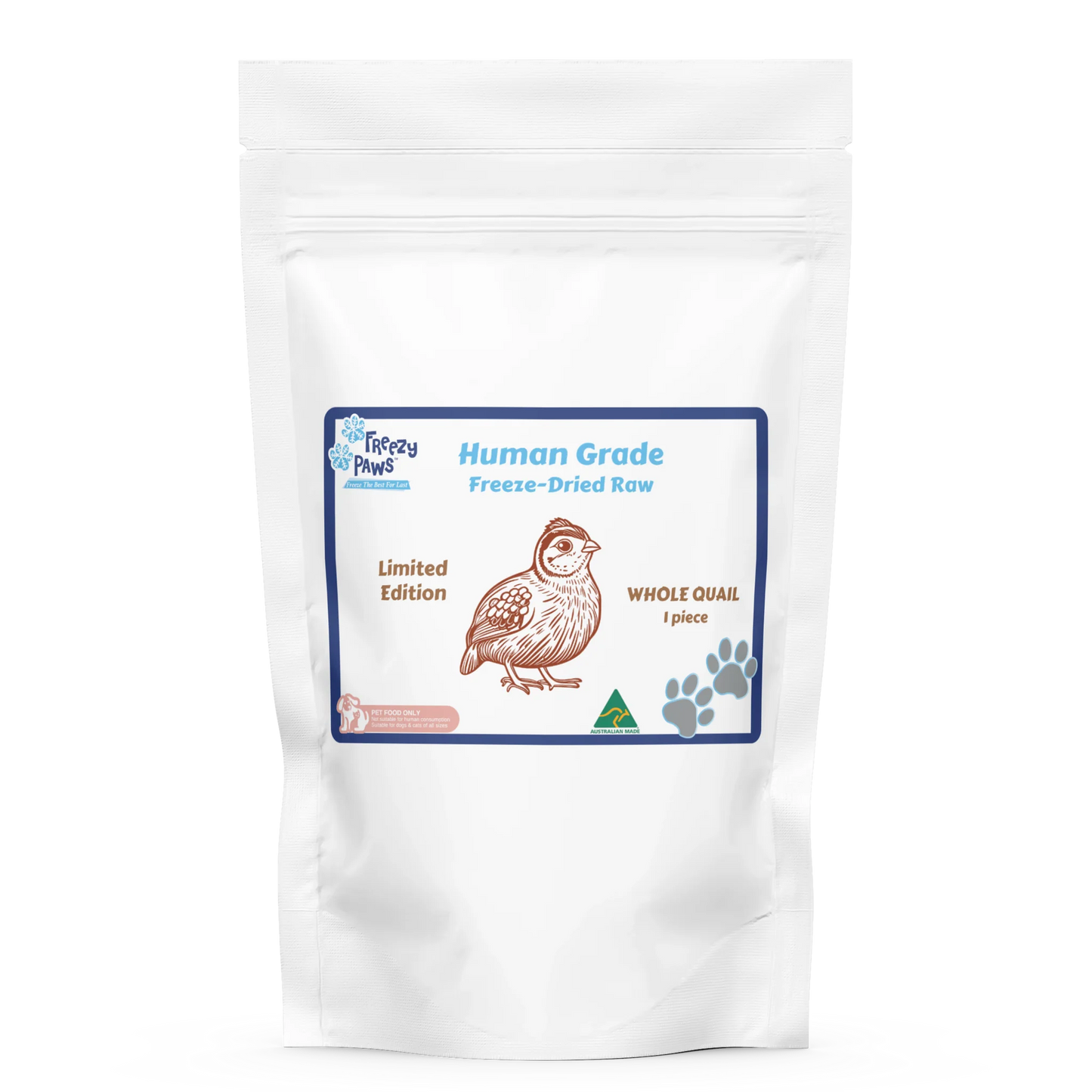 Freezy Paws - Freeze-Dried Raw Whole Quail 1 pc