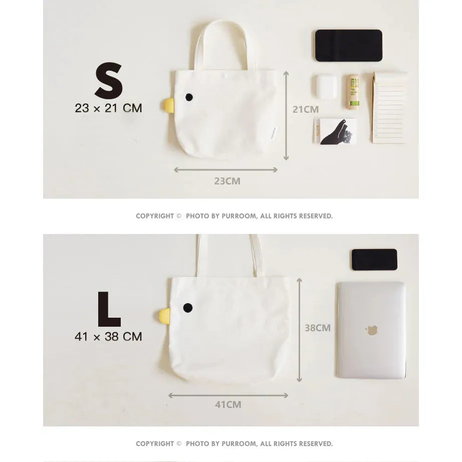 PURROOM Chick Canvas Tote Bag Large (For Human)