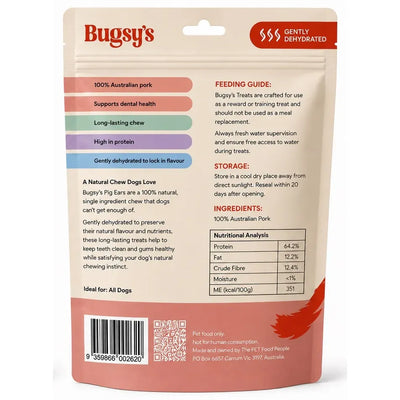 Bugsy's Dehydrated Dog Treat - Pig Ears 10 pcs