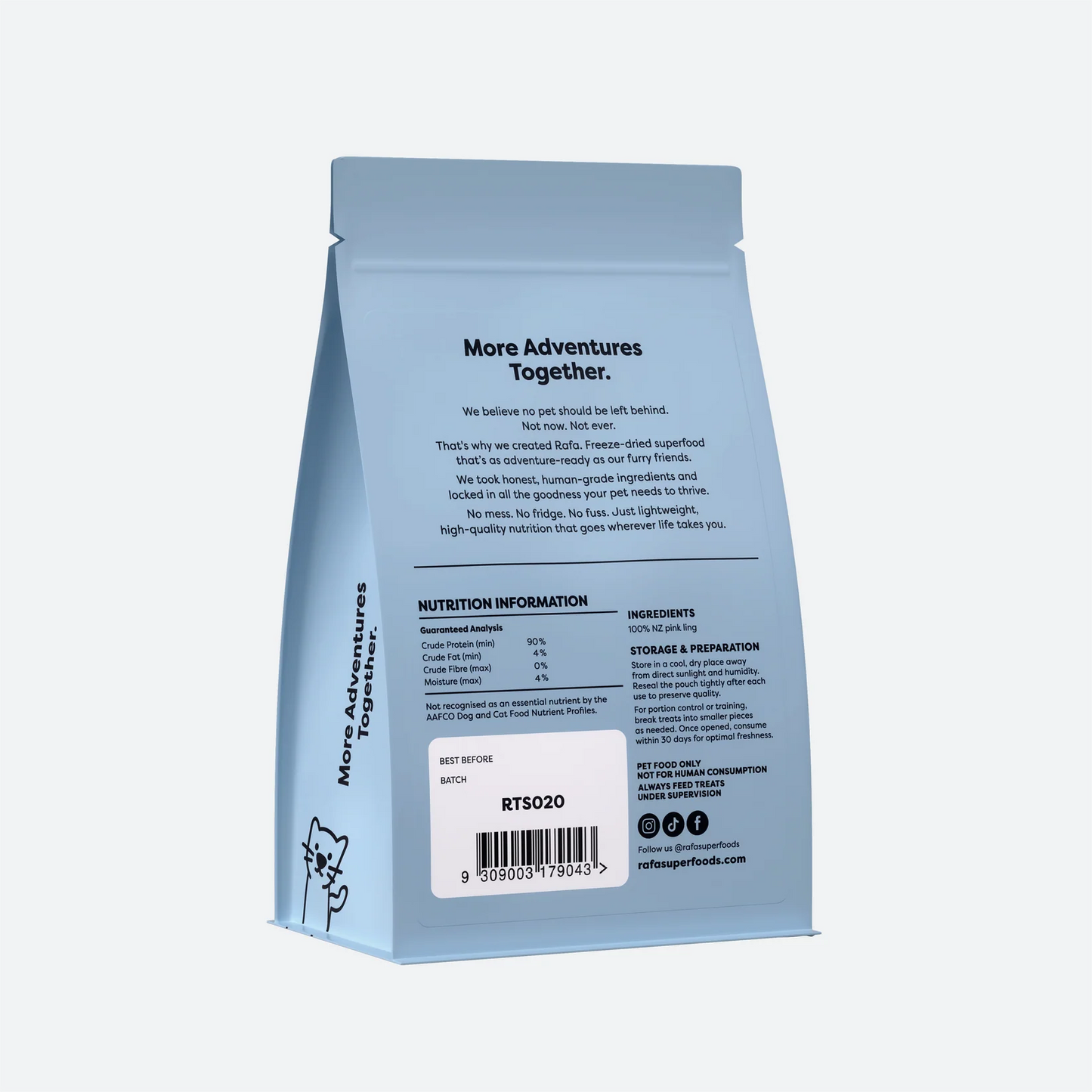 RAFA Raw Freeze-Dried Treats | Human-Grade Pink Ling 50g