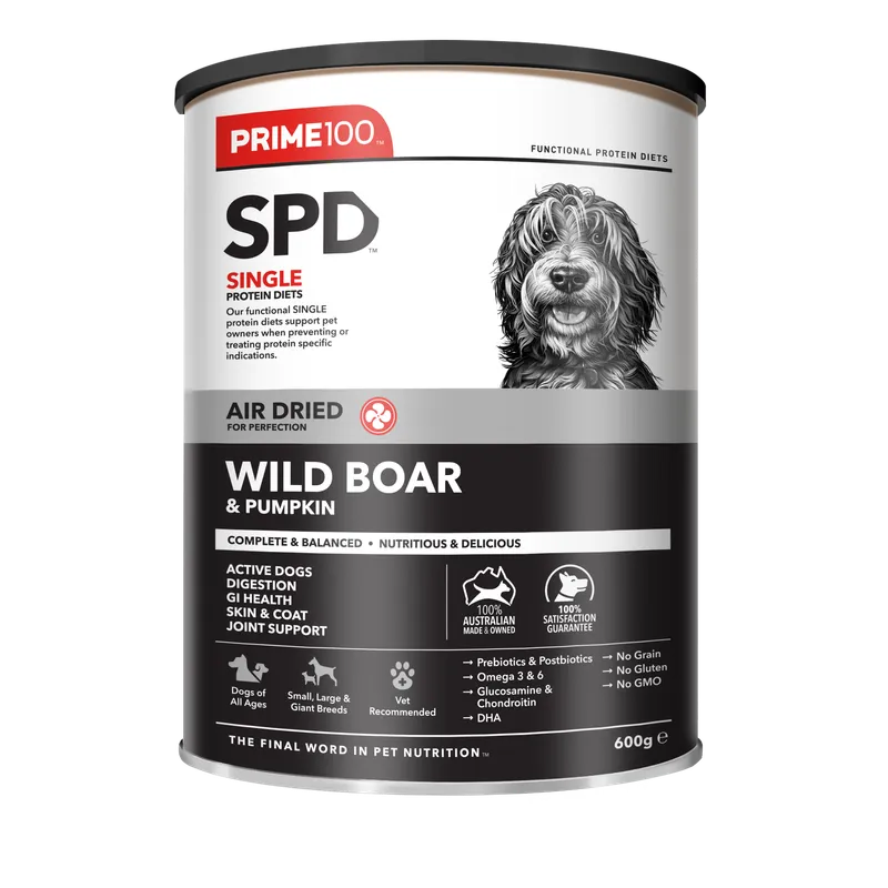 Prime100 Dog Dry Food - SPD™ Air Dried Wild Boar & Pumpkin