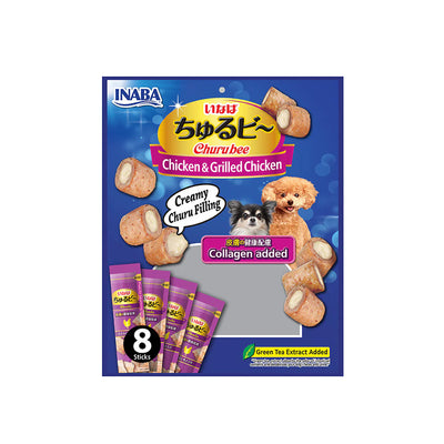 CIAO Churu Bee Grilled Chicken Fillet with Collagen Dog Treats 8x10g