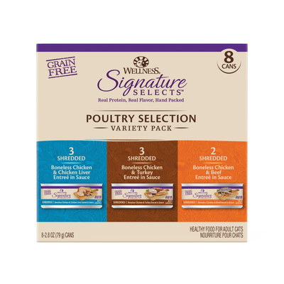 WELLNESS Core Signature Selects Wet Cat Food Poultry Selection Variety Pack 79g x 8