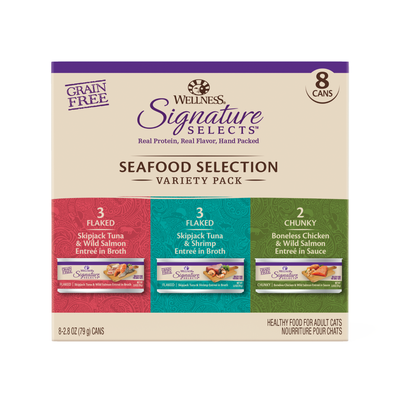 WELLNESS Core Signature Selects Wet Cat Food Seafood Selection Variety Pack 79g x 8