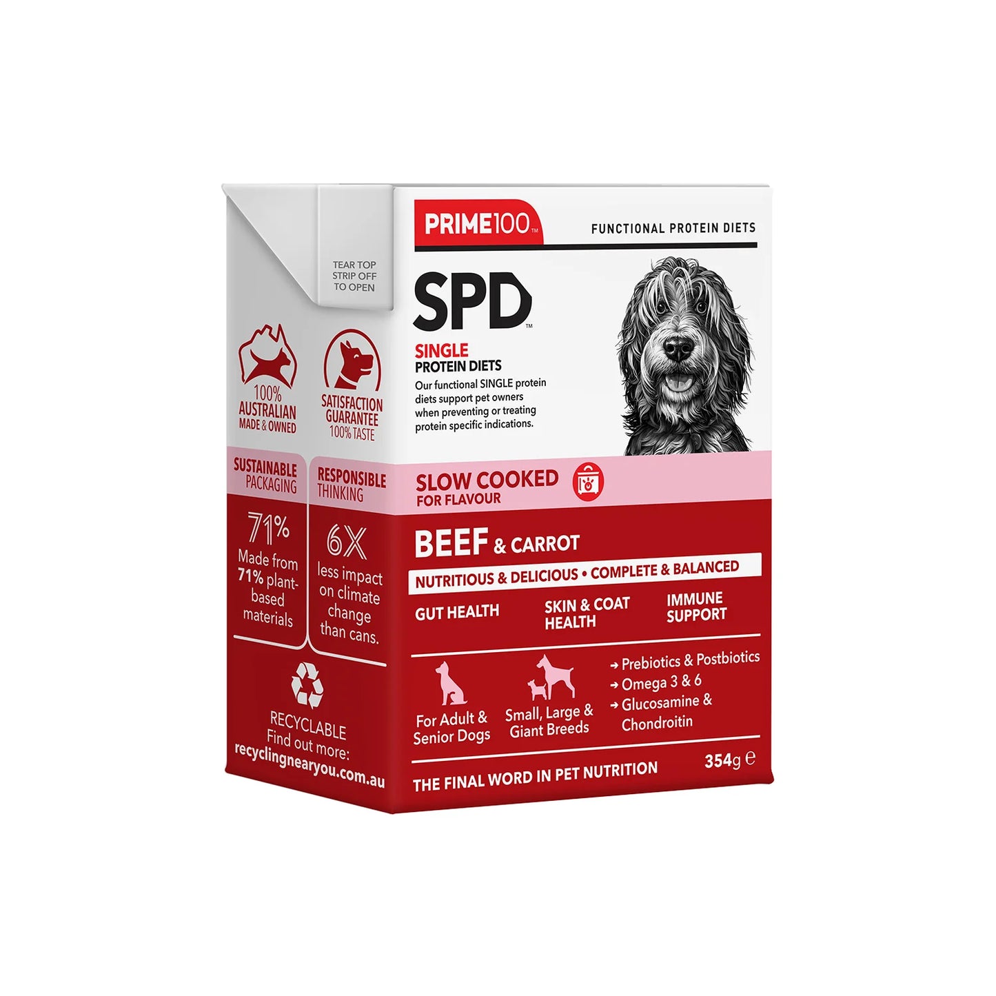 Prime100 Dog Wet Food - SPD™ Slow Cooked Beef & Carrot