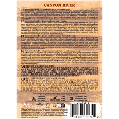 TASTE OF THE WILD - Wet Cat Food Grain Free Canyon River Cat Chunks in Gravy Pouch