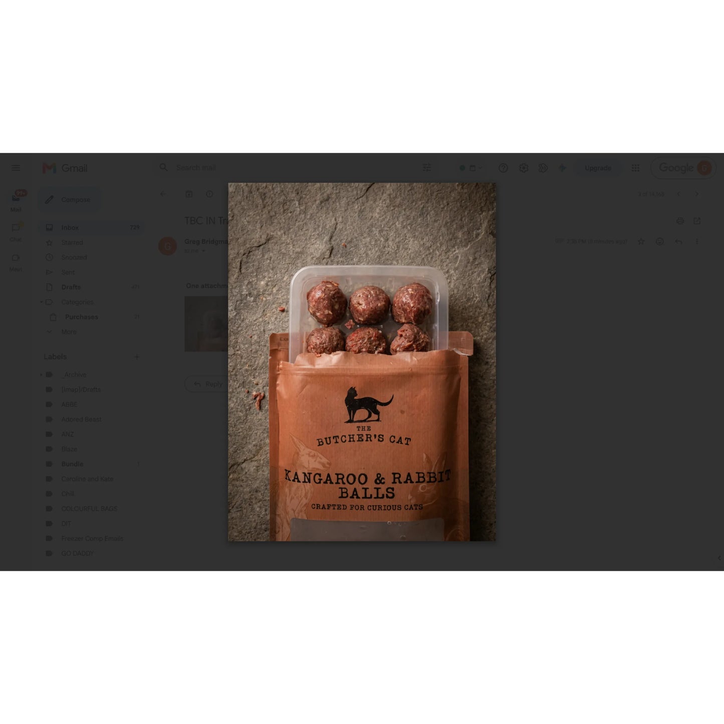 The Butcher's Cat | Raw Food Kangaroo and Rabbit Balls 500g