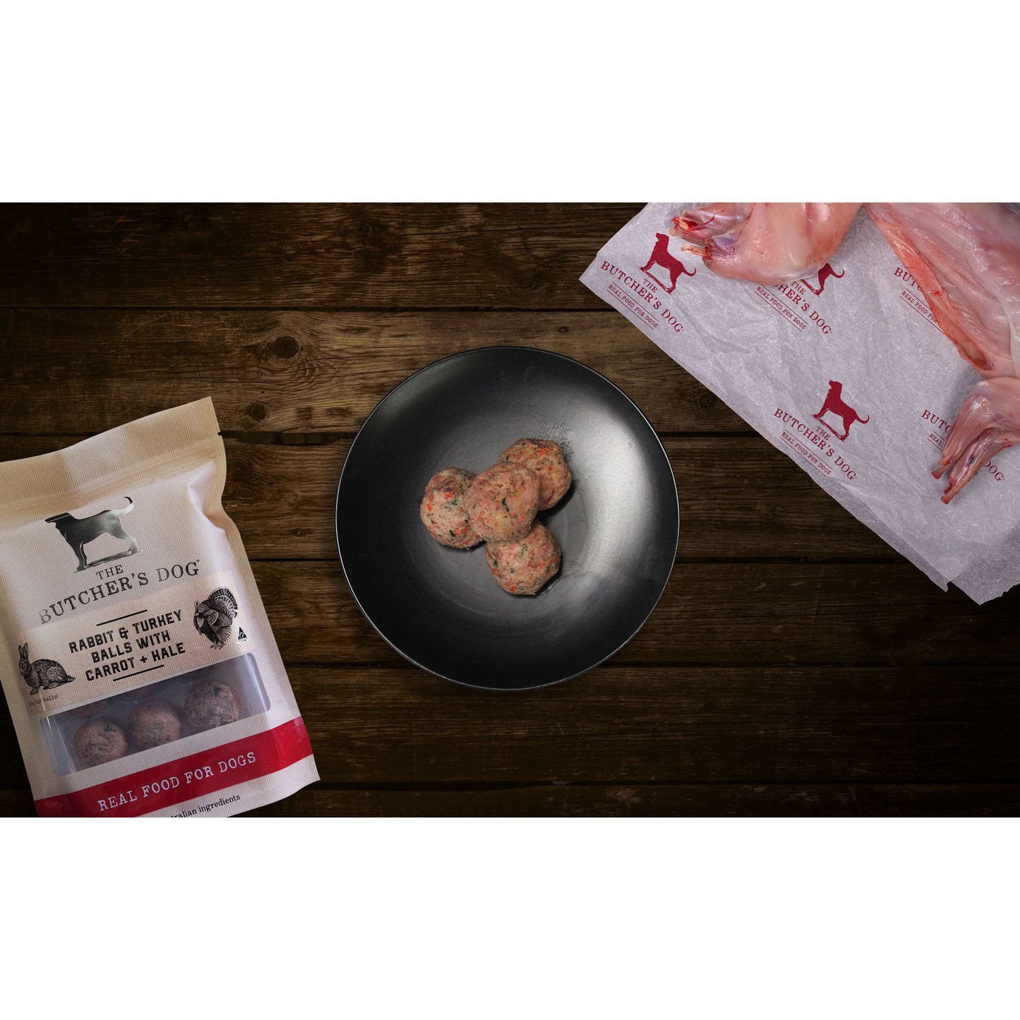 The Buther's Dog | Rabbit Turkey Balls + Carrot + Kale 500g