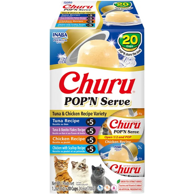INABA Churu Pop N Serve TUNA & CHICKEN VARIETY 20PK