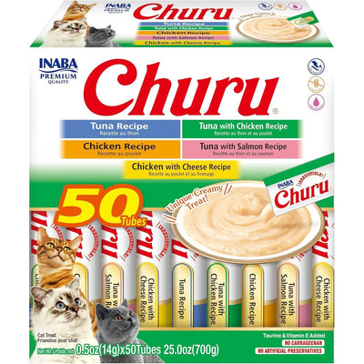 INABA Cat Churu Puree Tuna & Chicken Varieties Box 50pcs