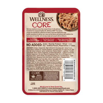 WELLNESS Core Wet Cat Food Tiny Tasters Smooth Pâté Chicken & Beef Recipe 50g x 12