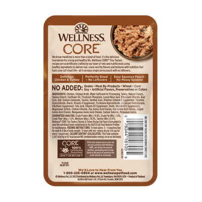 WELLNESS Core Wet Cat Food Tiny Tasters Smooth Pâté Chicken & Turkey Recipe 50g x 12