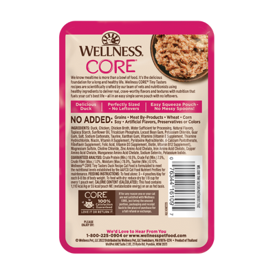 WELLNESS Core Wet Cat Food Tiny Tasters Smooth Pâté Duck Recipe 50g x 12