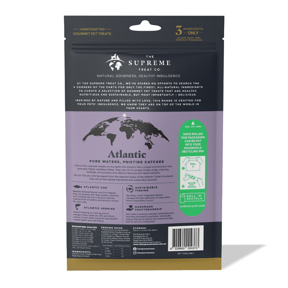 The Supreme Treat Co Dog Treat Cod and Herring Chips 80g